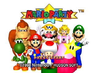 Mario Party title screen for Nintendo 64